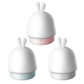 

LED Bedside Lamp Cute Rabbit Dimmable Silicone Creative Three Stop Dimming Personality Timing Rechargeable Night Light