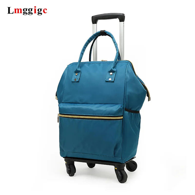 1" дюймовая сумка для багажа, женский чемодан для путешествий, большая вместительная нейлоновая тканевая коробка, рюкзак на колесиках, сумка через плечо