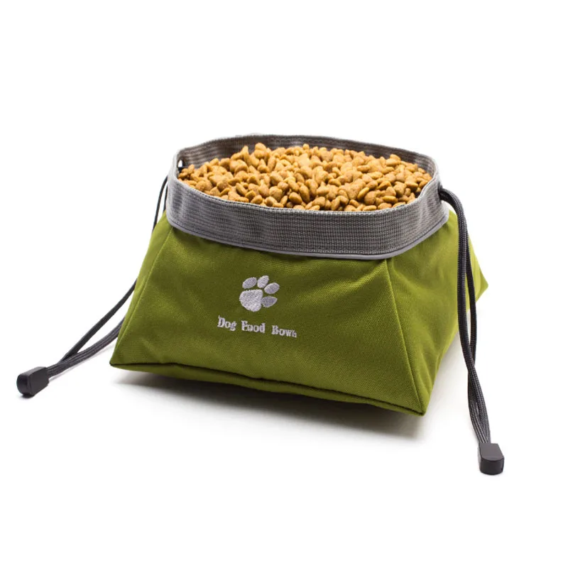 

Dual use Pet Feeding Bowl High Waterproof Dog Bowl Foldable Pet Cat Bowl Oxford Cloth Domestic Pet Feeding Equipment Travel Port