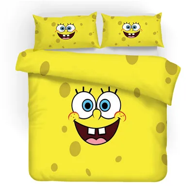 Набор постельного белья с 3d принтом SpongeBob SquarePants Подарочный пододеяльник для друзей набор домашнего текстиля - Цвет: 2