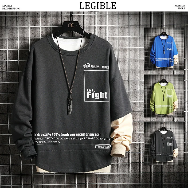 Разборные мужские хип хоп модные Лоскутные толстовки для мужчин 2020 Harajuku пуловер