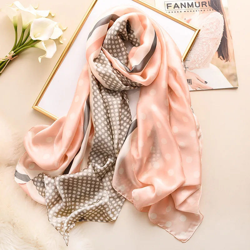 KOI LEAPING new summer woman fashion dot printing  long scarf scarves headscarf hot popular air conditioning shawl girl gift