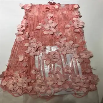 

2019 High Quality With Applique Swiss lace With Guipure African Tulle Lace Fabric Nigerian Peach Sequins Combined Embroidery