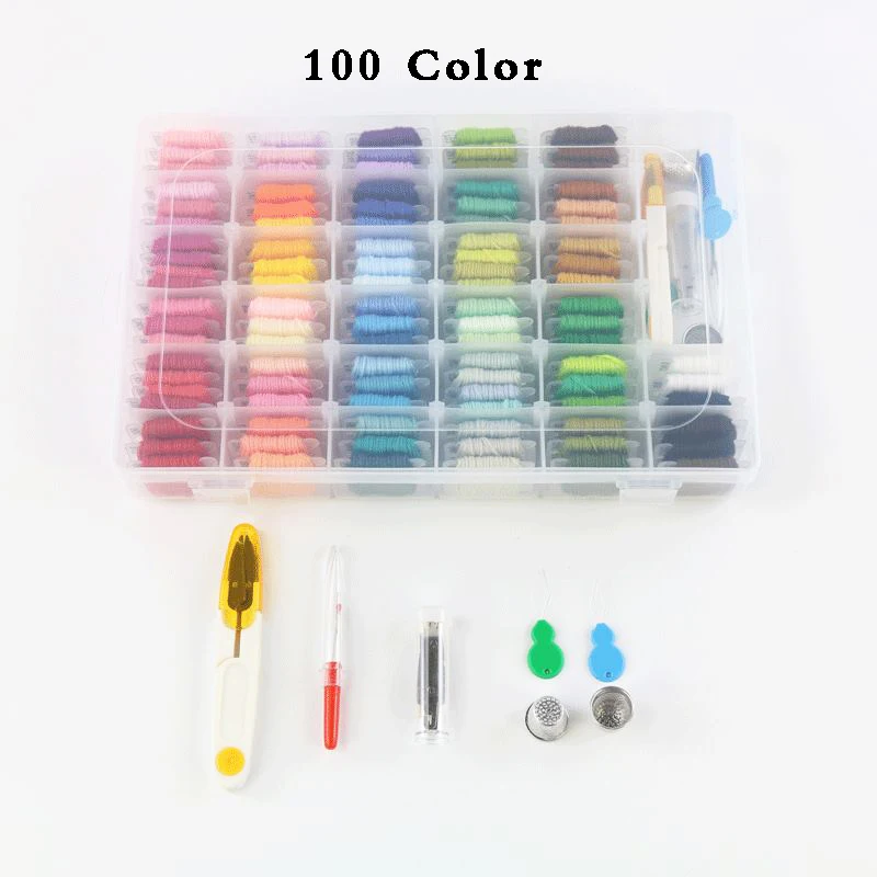 30/100 Color Embroidery Thread Kits Floss Cross Stitch Threads With  Organizer Storage Box For Bracelets String Kit Diy Craft - Sewing Tools &  Accessory - AliExpress