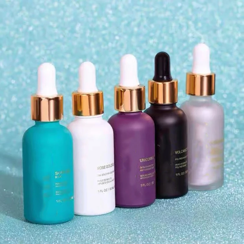 

30ML Rose Gold Face Primer Elixir Radiating Moisturizer Primer Volcanic Elixir Hydrating Makeup Essence Oil Highlight Pore