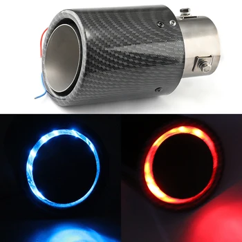 

General Carbon Fiber Luminous Exhause Car Exhaust Muffler Pipe Tip LED Lantern Automobile Modification Supplies