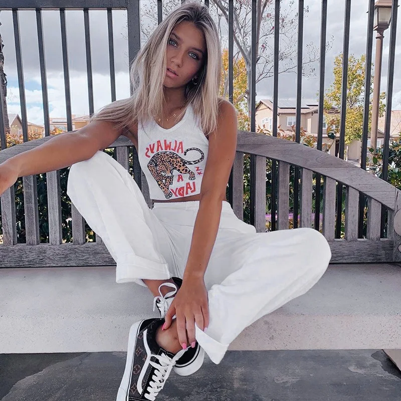 HOUZHOU Sweatpants Women 2020 Summer Sweat Pants Women Joggers Cheetah Print Trousers Women Fashion Streetwear Hippie Jogger