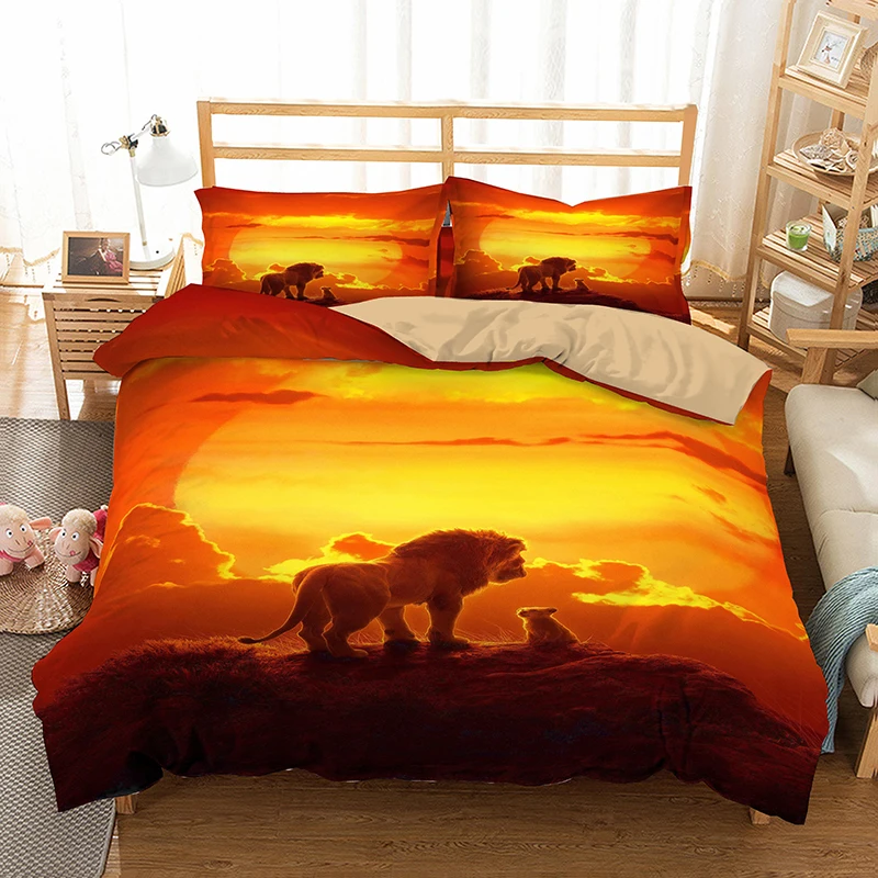 Animals Simba Lion King Printed 3d Bedding Set Animal Duvet Cover