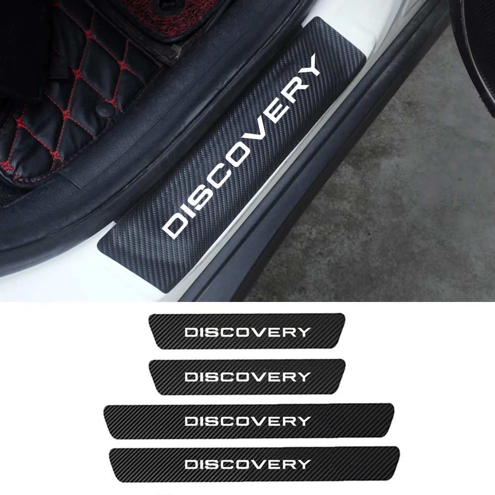 

PU Leather Carbon Fiber Car Door Sill Stickers For Land Rover Discovery 1 2 3 4 5 Sport Freelander 1 2 Velar Evoque Accessories