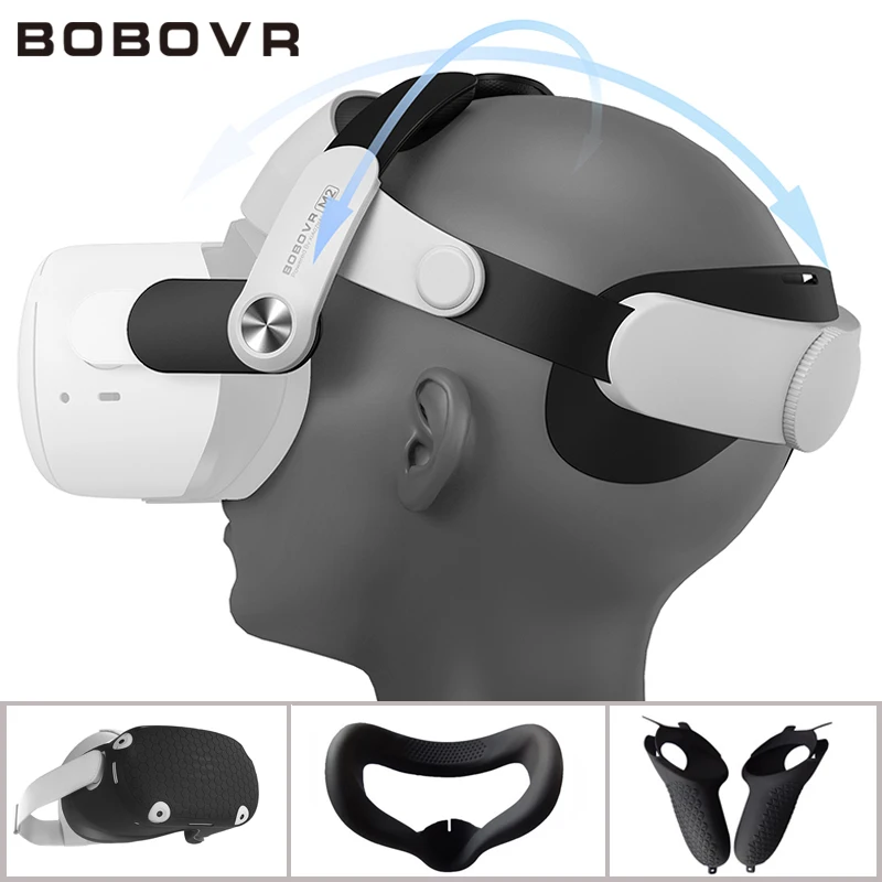 BOBOVR M2 Strap Für Oculus Quest 2 Halo Strap Schutzhülle Weiche Silikon Griff Grip Abdeckung Set Für Oculus Quest2 zubehör
