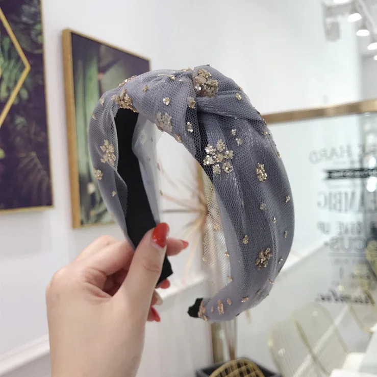 36 шт./лот DIY простой мульти золочение блёстки повязки на голову марлевые цветы галстук повязки с узелком Инструменты для укладки волос аксессуар HA1581