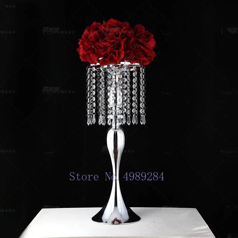 Creative Retro Silver Wedding decoration props crystal Bead curtain Flower arrangement frame candle Candlestick Cake pan | Дом и сад