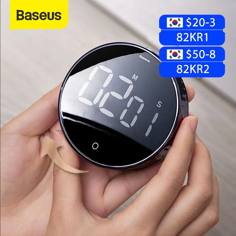 Baseus Digital Timer for Kitchen Cooking Shower Study