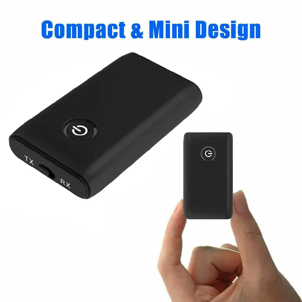HiMISS B10S 2-in-1 Wireless Transmitter Receiver 3.5mm AUX HiFi Music Audio Adapter Bluetooth5.0 Home/Car Stereo Device