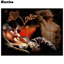 5D круглый квадратный полностью Алмазный Вышивка пара Любовник фото на заказ алмазная живопись наборы вышивки крестиком рукоделие мозаичный узор