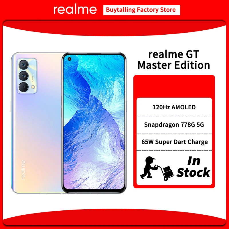 Realme GT Master Edition 5G MobilePhone 6.43'' AMOLED Snapdragon 778G Octa Core 64MP Triple Camera 65W FlashCharge 8gb ram ddr4