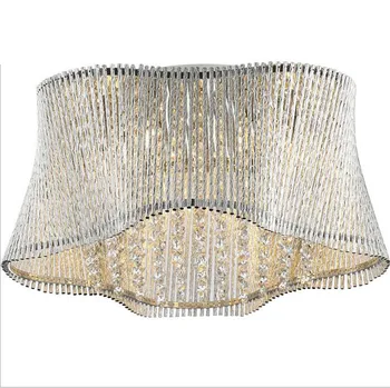 

HAIXIANG LED 19.7" Aluminum Shade Restaurant Ceiling Lamp Crystal Bedroom Flush Mounted Light