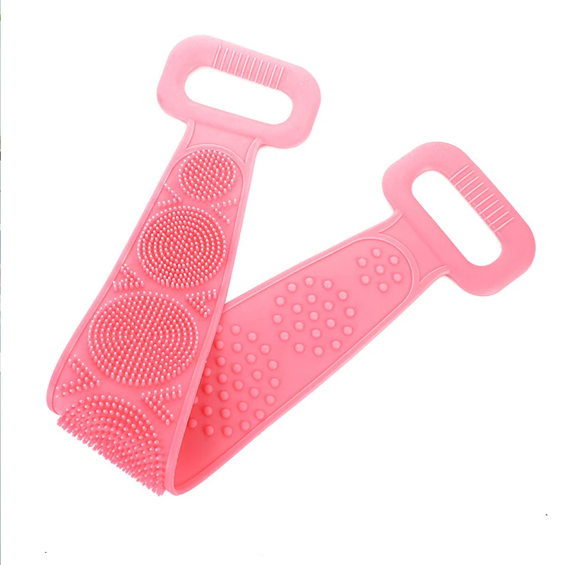

Dual-sided Silicone Bath Exfoliating Back Scrubber Massage Towel Strap Belt for Deep Cleaning Body Home Bath Shower Strap 60cm