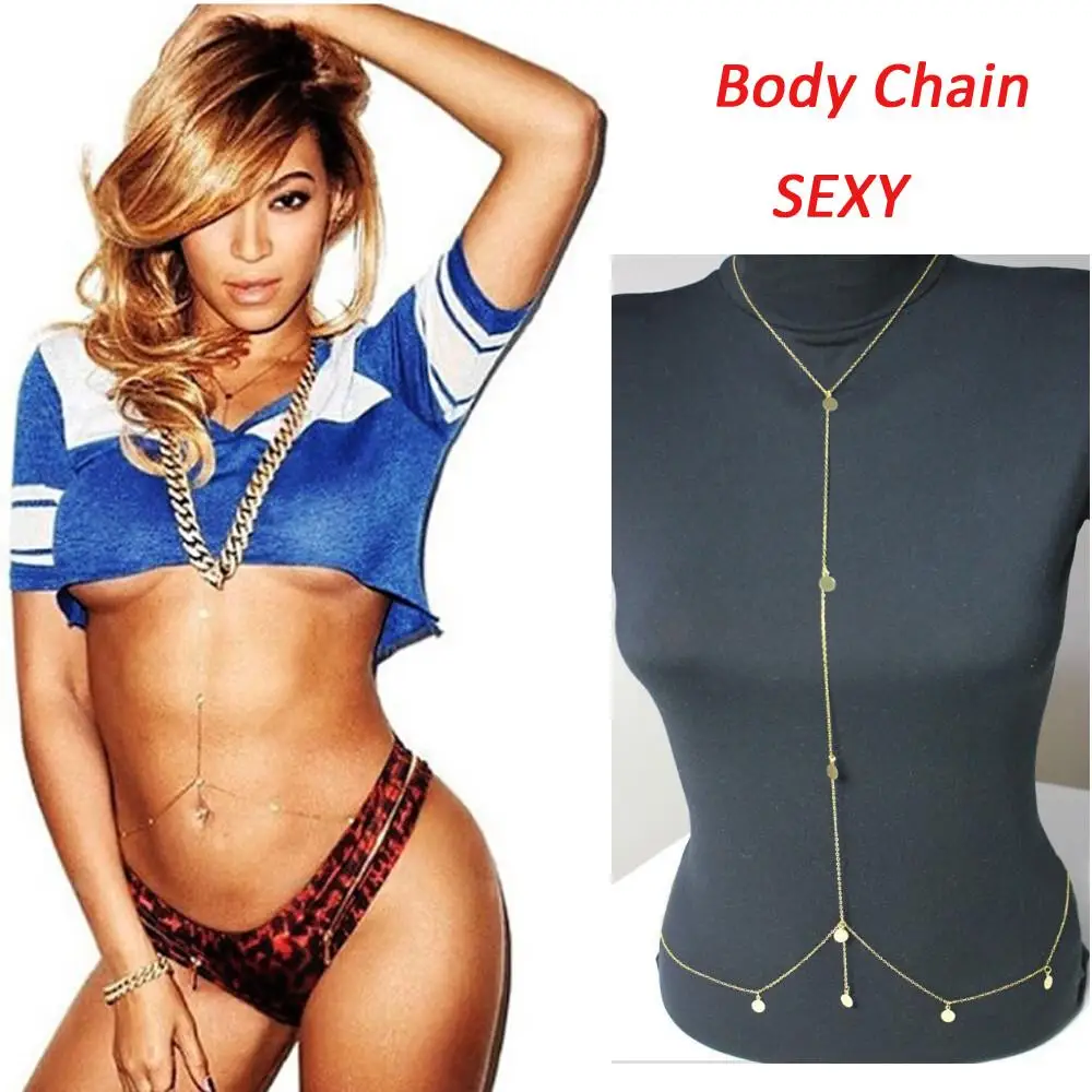 Women Gold Bikini Body Chain Queen Sexy Glittering Sequins Metal Tassel Jewelry Gifts | Украшения и аксессуары