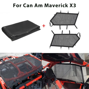 

KEMIMOTO Net Top Soft Sun Roof + One Pair Left & Right Window Nets UTV for Can Am Maverick X3 2017 2018 2019