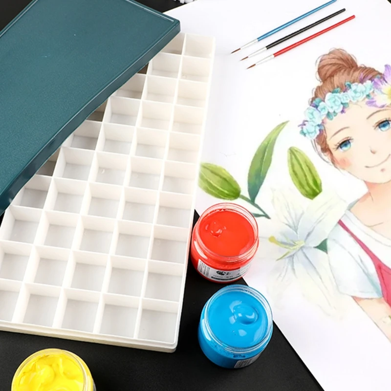 10/12/24/36/44/48 Grids Artist Paint Saver Palette Box Painting Storage Tray with Lid for Watercolor Acrylic Gouache Oil Paint