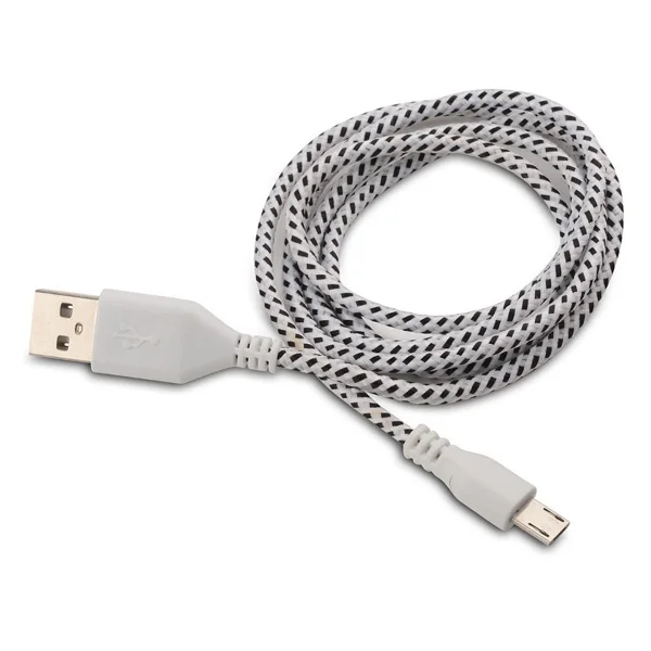 

1M Braided Fabric Mini USB Data&Sync Charger Cable Cord For Cell Phone White
