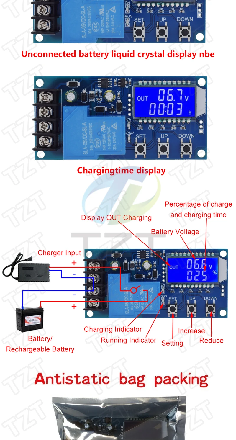DIYTZT 6-60V 30A Blei-säure Solar Batterie Laderegler Schutz Bord Ladegerät Zeit Schalter 12V 24V 36V 48V Batterie Bapacity – Detail 5
