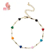 Прямая от производителя модный ножной браслет в форме сердца в европейском и американском стиле стильный ножной браслет в виде сердца элегантный ножный браслет импортные товары Лидер продаж