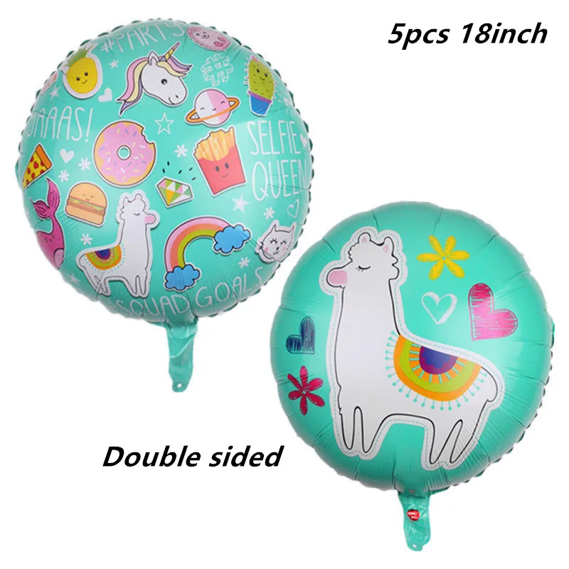 5pcs 18inch LISM Llama вечерние Llama Альпака бумажные тарелки салфетки для стаканчиков одноразовая соломка поставки животных с днем рождения украшения для детей - Цвет: 5pcs 18inch