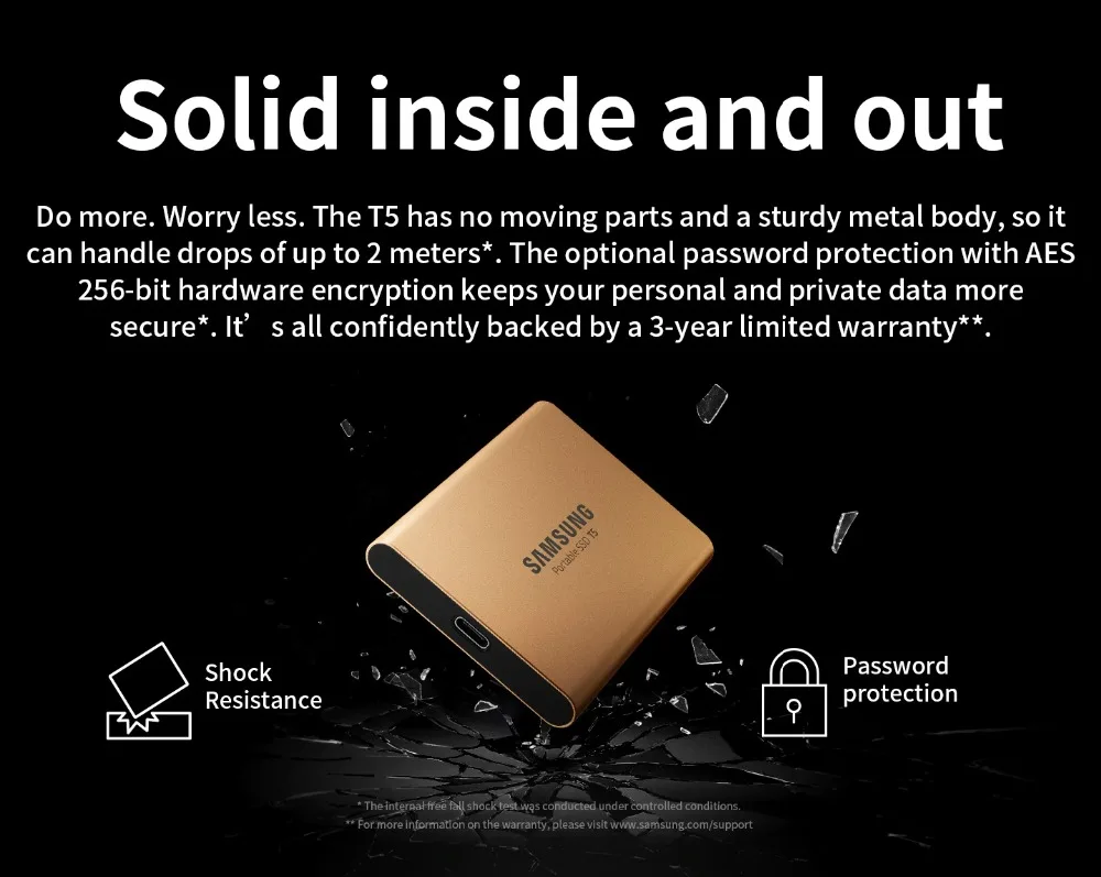 Samsung T5 портативный SSD 250 Гб внешний твердотельный накопитель 500 Гб 1 ТБ жесткий диск HD диско Дуро ssd 2 ТБ Gen2(10 Гбит/с) и назад co
