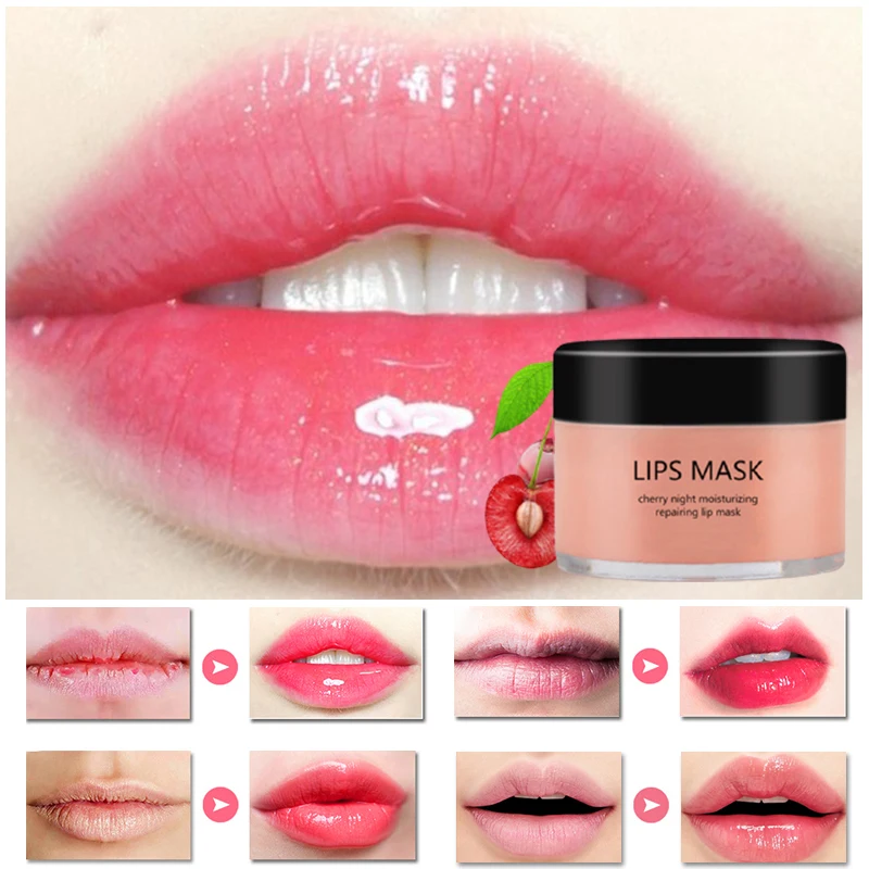 

MSLAM Moisturizing Lip Mask Lip Care Cherry Essence Extract Liquid Lip Mask Hydrating Nutrious Repair Lip Film Remove TSLM2