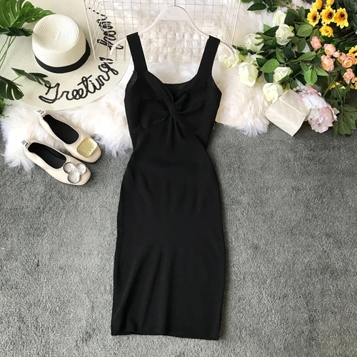 Gagarich, растягивающееся женское облегающее платье,, модное, с глубоким v-образным вырезом, одноцветное, элегантное, Бандажное, Дамское Платье, vestidos robe Femme - Цвет: Черный