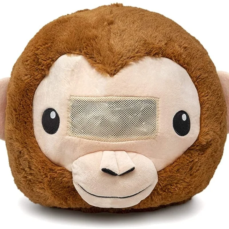 stuffed animal monkey with scarf and face mask