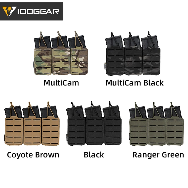 IDOGEAR Tactical LSR 556 Mag Pouch Triple Mag Carrier MOLLE Pouch Laser Cut Military Airsoft 3567 6