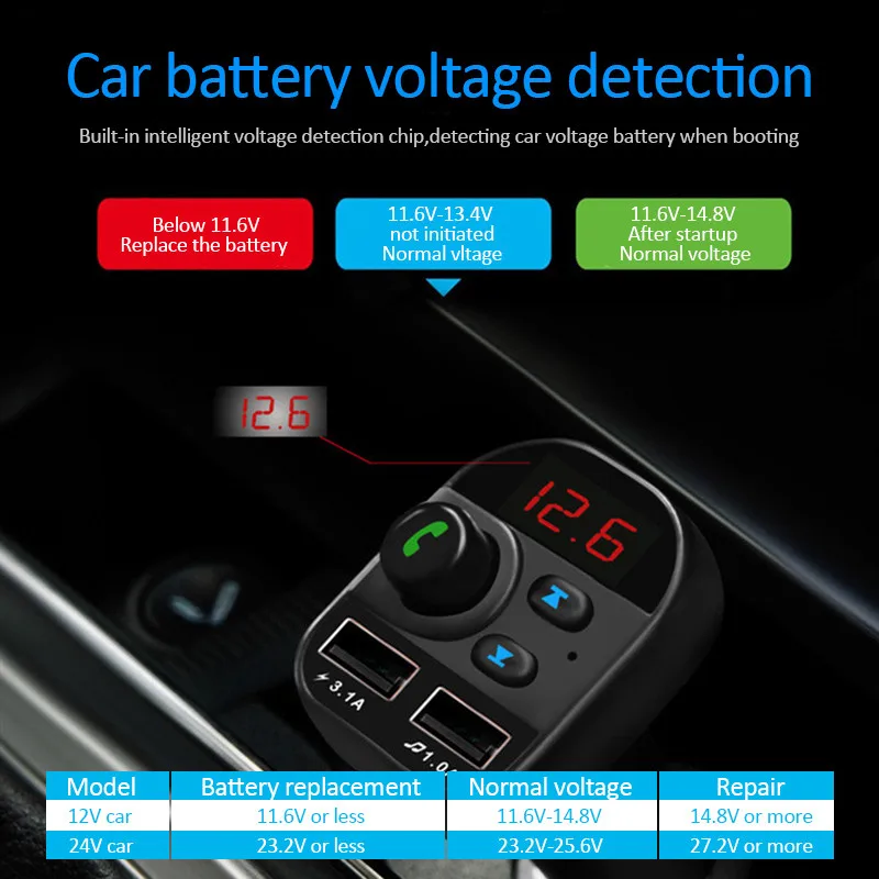 Прямая поставка, автомобильный комплект громкой связи, беспроводной Bluetooth 5,1, fm-передатчик, авто MP3 плеер, USB зарядное устройство, адаптер, модулятор, автомобильные аксессуары