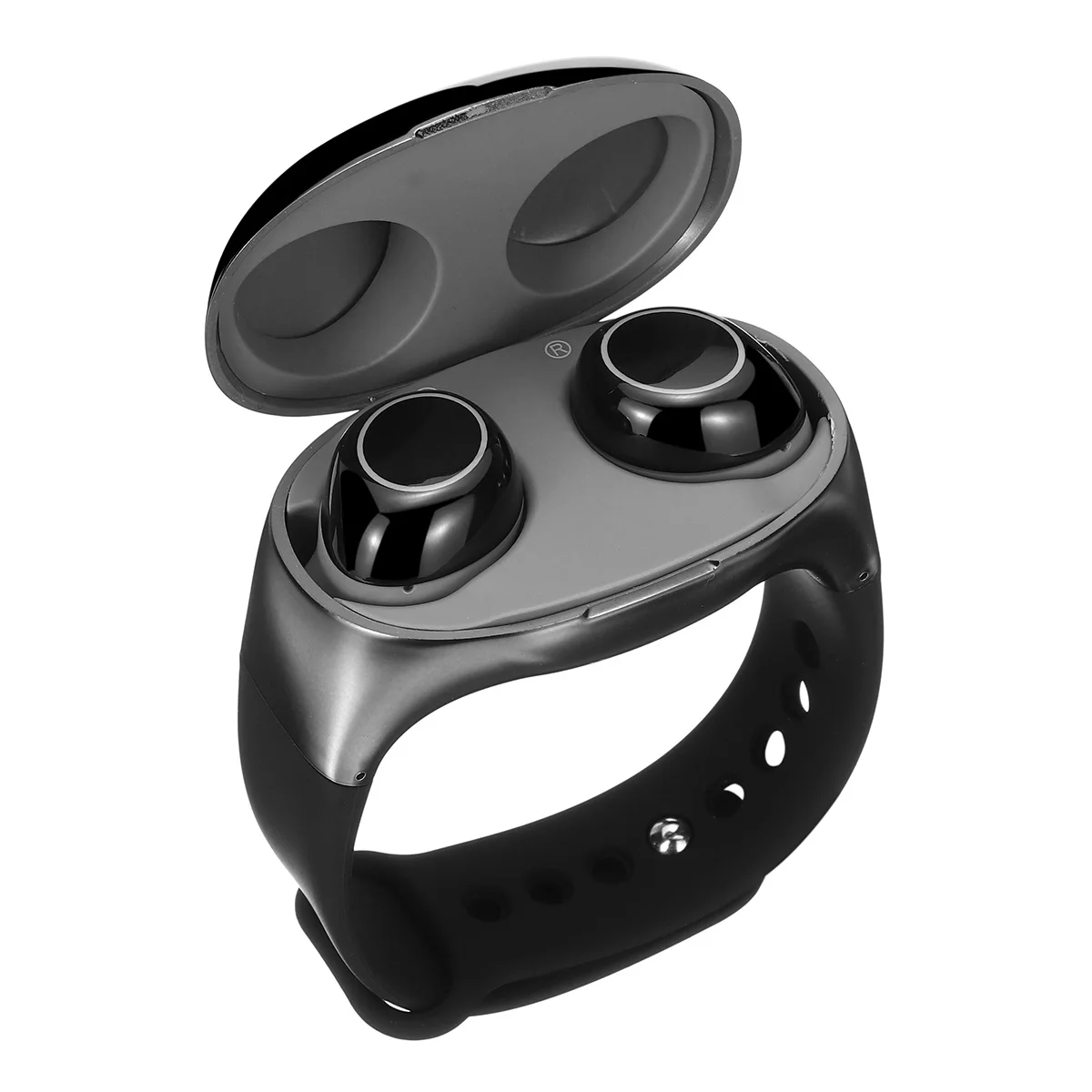 Черный TWS беспроводной bluetooth 5,0 сенсорный ремешок наушники 2 в 1 браслет стерео Спортивная гарнитура наушники для iPhone Android телефон - Цвет: Черный