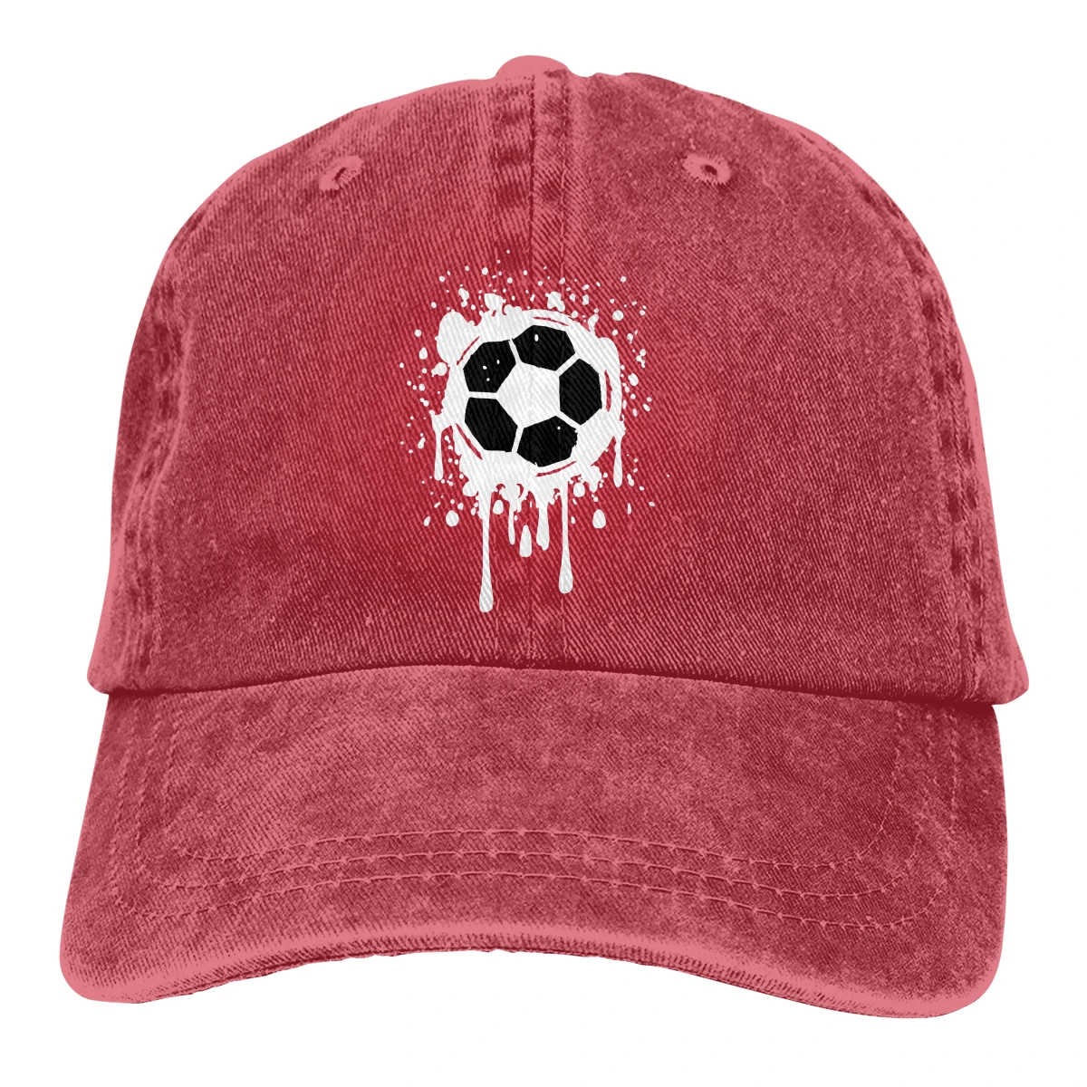 Состаренные футбольные мячи Casquette черные унисекс Мужские Женские джинсовые бейсболка с ремешком кепки Регулируемый Гольф папа шляпа