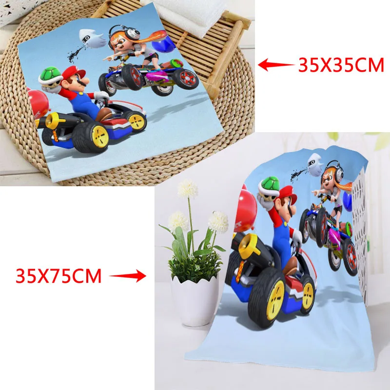 35x35 см, 35x75 см, полотенца на заказ с принтом Super Mario Bros, квадратные полотенца из микрофибры, впитывающие сушки, банные полотенца, мочалка - Цвет: 12