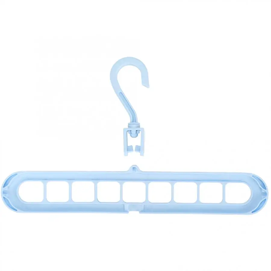 9 Hole 360 Degree Space Saving Magic Hanger Home Multi-Functional Removable Hook Clothes Hanger - Цвет: Синий