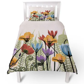 

Flower Duvet Cover Pillow Case Quilt Cover Set Bedclothes Single Bedding Sets For Bed