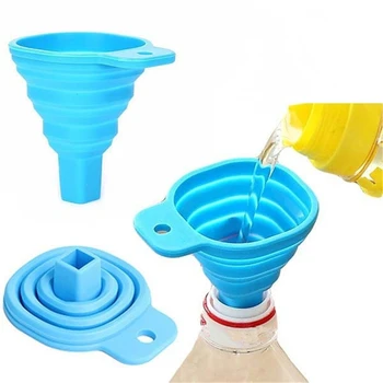 

1PCS Silicone Folding Telescopic Long Neck Funnel Creative Household Liquid Dispensing Mini Funnel Kitchen Tools