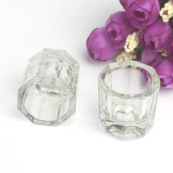 

1Pc Glass Dappen Dish/Crystal Octogonal Cup Pot Acrylic Nail Art Liquid Powder Holder Dappen Dish Nail Art Tool Salon Equipment