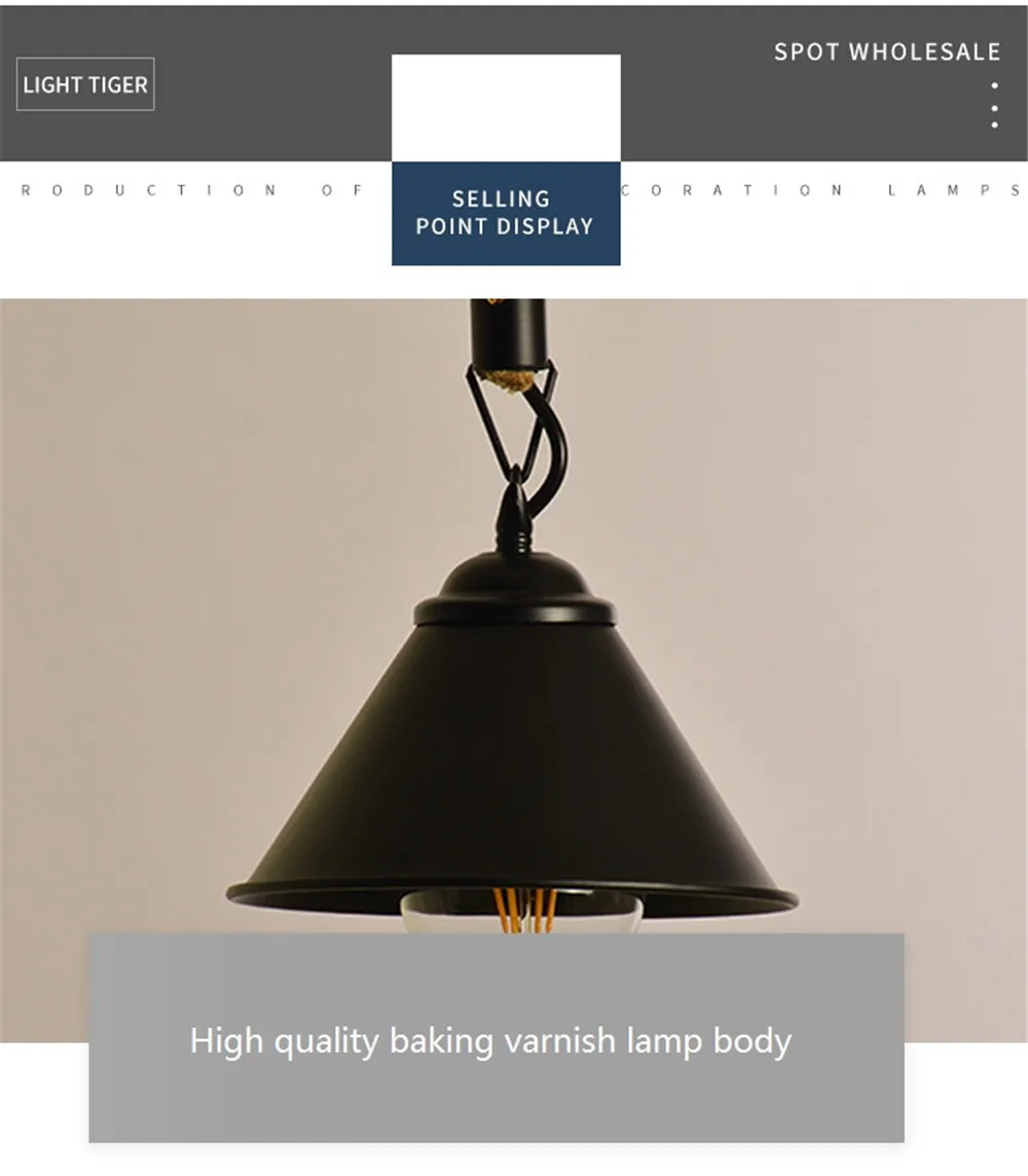 Nordic Design Loft Decor Retro Pendant Lamp LED Edison Industrial Wind Hemp Rope Iron Hanging Light Dining Room Home Lighting (13)