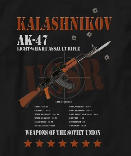  RARE AK-47 RUSSIAN ARMY KALASHNIKOV GUN MILITARY Men's T-Shirt