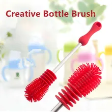 Креативная щетка для бутылочек, уникальный дизайн для детских бутылочек, силиконовый чистящий инструмент, кухонный очиститель для мытья, брендовая Чистящая Щетка