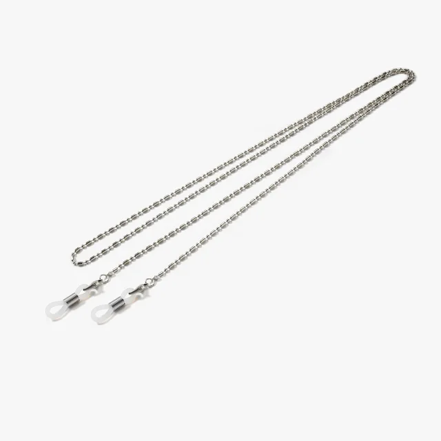 Fashion Woman Sunglasses Chain Cylinder Bead Chain Anti-Falling Glasses Eyeglasses Cord Necklace Silver