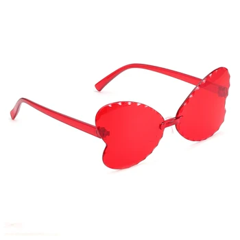 

1 Pcs 2020 New Colorful Gradient Frameless Butterfly Sunglasses Rainbow Candy Glasses Transparent Plastic Glasses Eyeglass