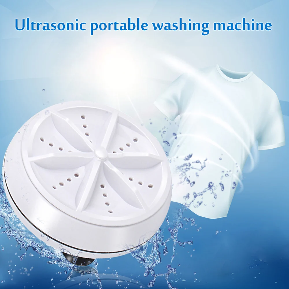Mini USB Washing Machine Portable Rotating Ultrasonic Turbine Washer 