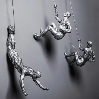 

Sales Rock Climbing Figures Statue Abstract Retro People Resin Craftwork Living Room Home Wall Decorations Pendant L2867