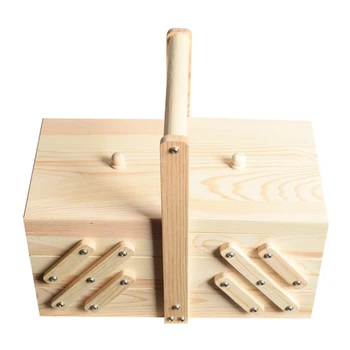 

Portable Expandable Wooden Cosmetic Storage Box Sewing Box Jewelry Storage Box